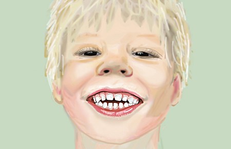 Tandställning barn. Illustration.